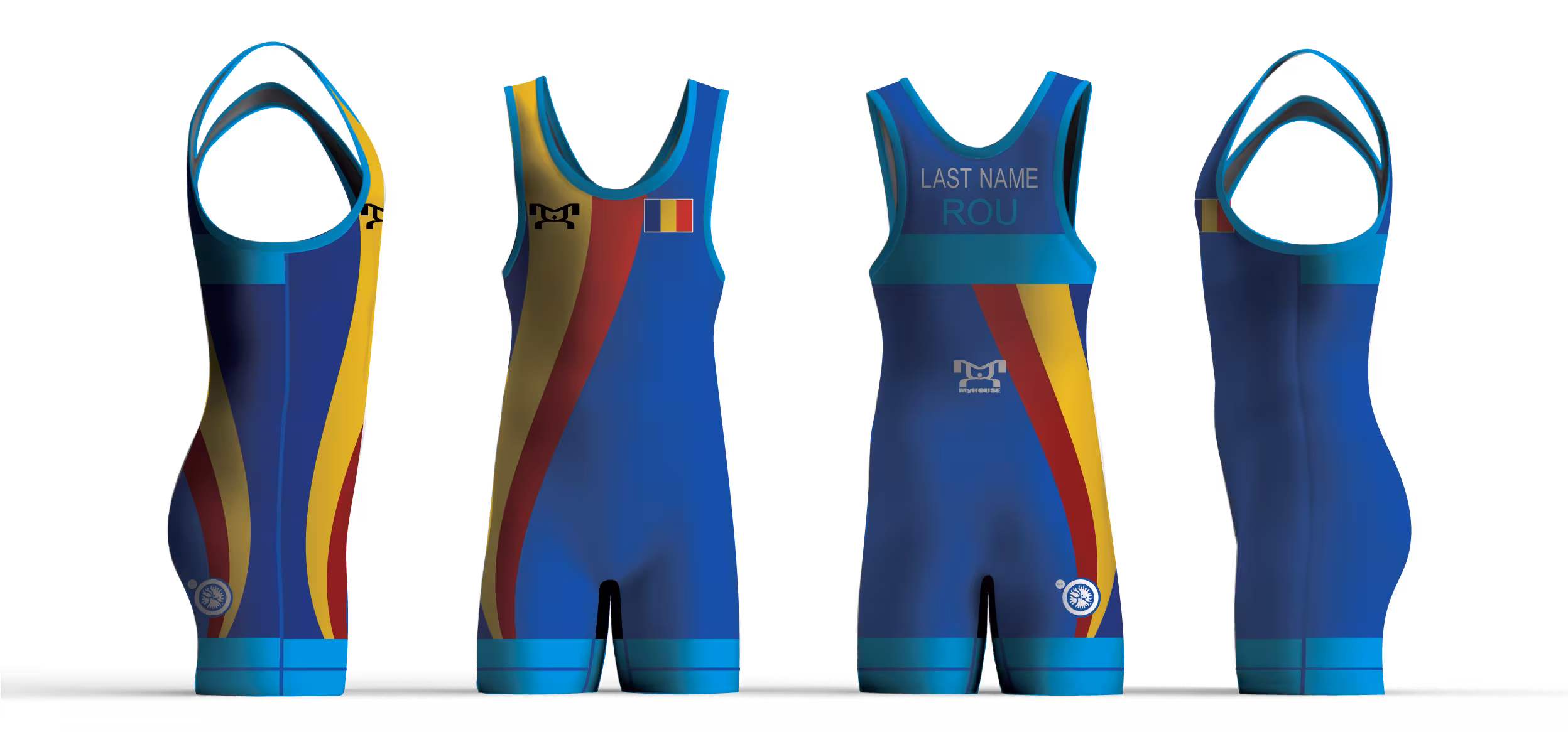 Romania UWW 2024 Blue Freestyle Singlet (pre order)