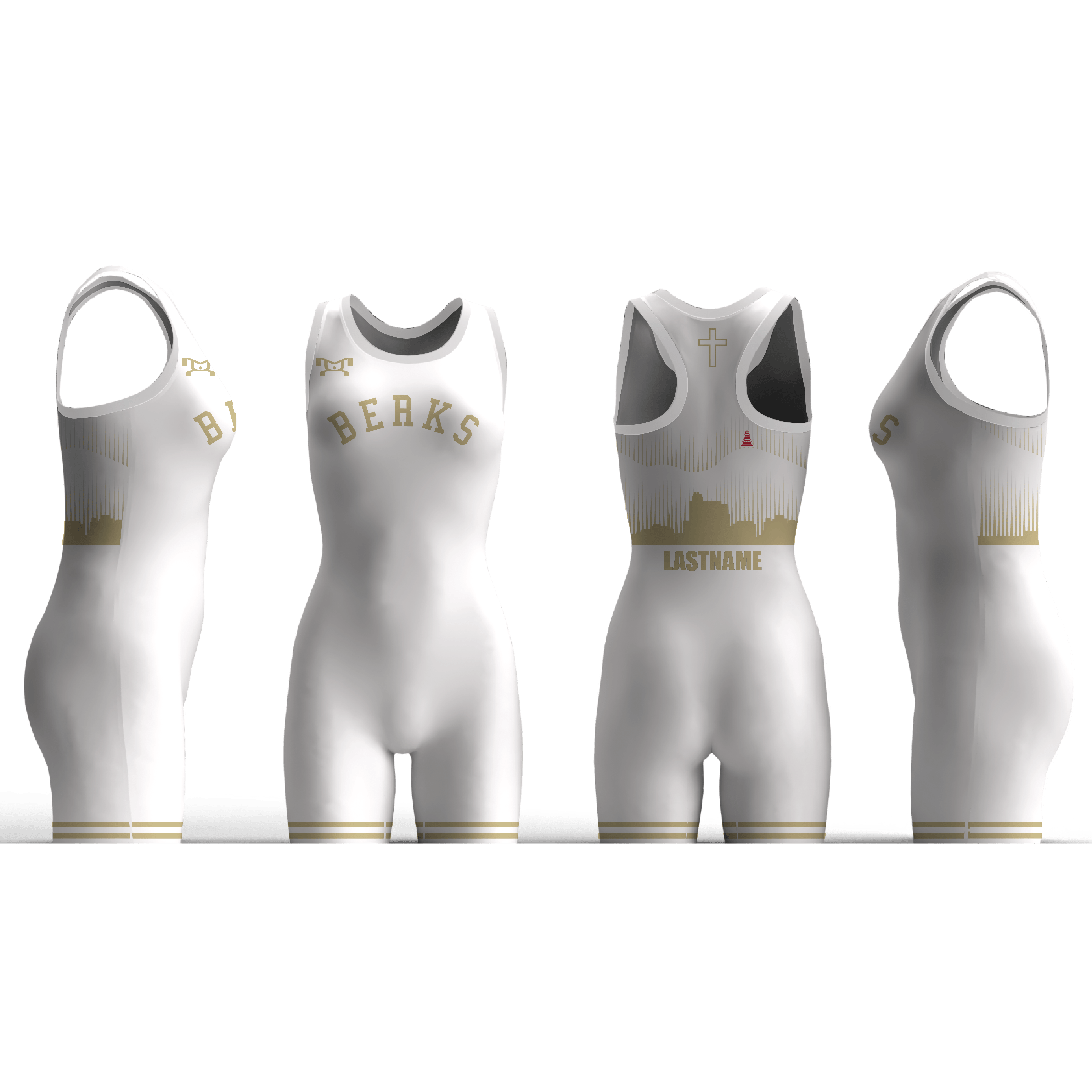 Berks Catholic Girls WHITE Women's Custom Singlet